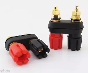 50x Gold Plated 5-way Dual Binding Post Audio Amplifier Terminal 4mm Banana Jack - Picture 1 of 4