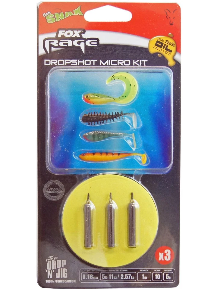 Fox Rage Dropshot Micro Kit 1m 0,18mm 2,57kg Gr. 10 - Drop Shot Set - Bild 1 von 1