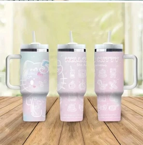 50th Anniversary Hello Kitty Stainless Steel 40oz Tumbler With Handle And Straw - Picture 1 of 2