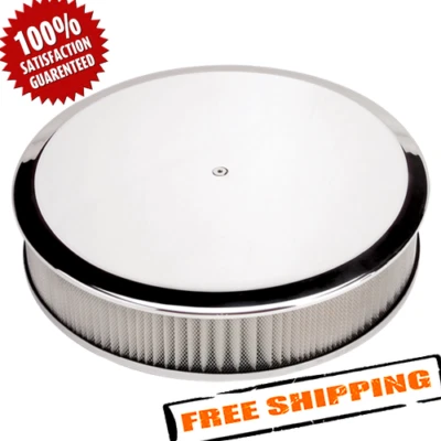 Billet Specialties 15829 Round White Aluminum Polished Air Cleaner Assembly - Image 1 of 3