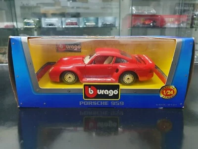 PORSCHE 959 1/24 Burago Cod. 0121  ROSSO- Mady in Italy - Immagine 1 di 2