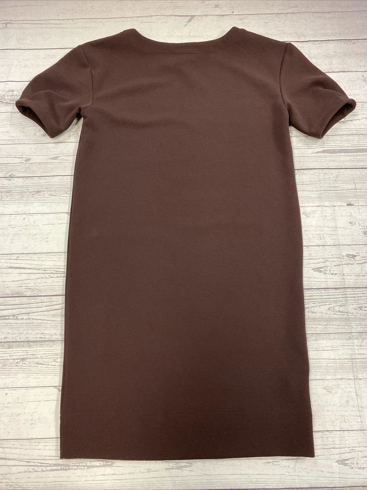 PROLOGUE WOMEN'S MAROON TEXTURED KNIT PUFF SHORT SLEEVE DRESS SIZE SMALL