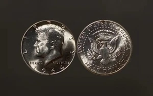1964 Kennedy Silver Half Dollar NICE GEM BU  (FM343) - Picture 1 of 3