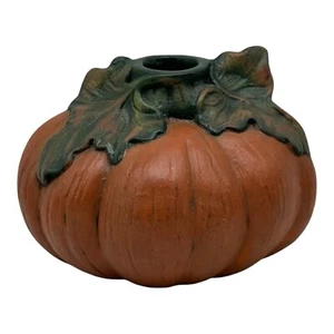 Vintage Ceramic Halloween Pumpkin Votive Candle Holder Hand Painted  3.25” Tall - Picture 1 of 8