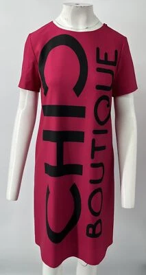 Vestido Boutique Moschino 'Chic Boutique' Estampado Manga Curta Rosa tamanho 6 - Imagem 1 de 4