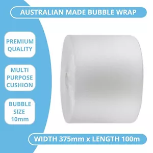 Bubble Wrap 375mm x 100m Cushioning Clear Bubbles Size 10mm 100 Metres Roll - Picture 1 of 1