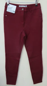 NEXT ❤️ Burgundy Sculpt Skinny Soft PONTE JEANS ❤️ 10 Petite W28" L23" BNWT - Picture 1 of 14