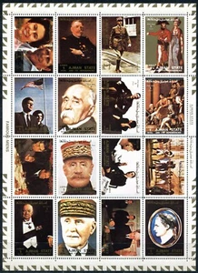 Ajman 1973 Mi.2909/24A sheet MNH - Napoleon, de Gaulle, Kennedy, Churchill, Art - Picture 1 of 1