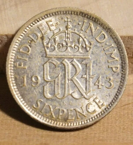 1943 Great Britain Silver 6 Pence (INV J) Cover