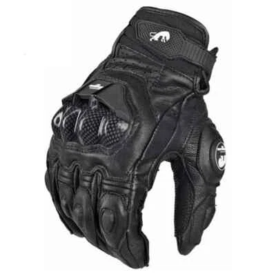 Guantes de Motocicleta Negro Cuero Genuino Carretera Equipo Guante Hombres Verano Invierno Foto 1 de 4
