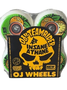 OJII Teamrider Insane Athane 55mm Skateboard Wheels New Formula W/Bearings - Picture 1 of 12