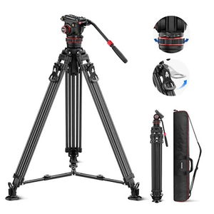 NEEWER One Step Fast Lock Carbon Fiber DSLR Tripod with Fluid Head for Manfrotto - Picture 1 of 8