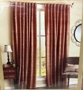 Pier 1 Imports Sutton Red / Gold Window Panel Set Pair Of 2 /54”x84”