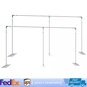 Kit de tubería con soporte de telón de fondo de 10'x50', marco de soporte de fondo LO ÚLTIMO NUEVO - Imagen 1 de 15