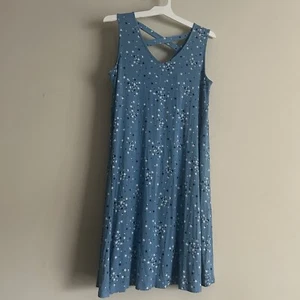 Style&Co Womens XL FlipFlop Tank Dress Blue Stretch Sleeveless Stars Printed NWT - Picture 1 of 8