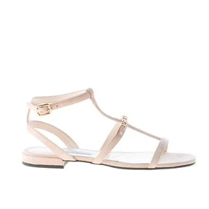 PRADA Damenschuhe Women Shoes Flache Sandale Wildleder Nude mit T-Strap 1X473I - Bild 1 von 8
