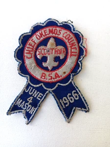 Vintage Chief Okemos Council Scout Fair BSA Jure 4 Mason 1966 Boy Scout Patch - Picture 1 of 3
