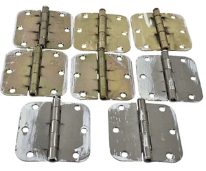 8 Stück Türscharniere flach Messing/Silber - 3,5" x 3,5" Zoll Innenscharniere gebraucht - Bild 1 von 11