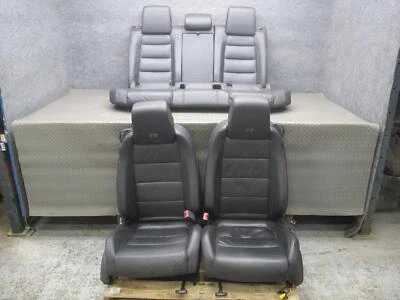 12-13 VW GOLF R MK6 2DOOR FRONT & REAR BLACK LEATHER SPORT SEAT SET OEM - Imagem 1 de 4