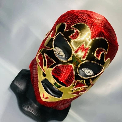 Маска для ресниц Mil Mascaras Semi Professional Grade Wrestling Lucha Libre красная и золотистая - Изображение 1 из 4