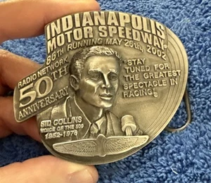 Pewter 3D INDIANAPOLIS 500 BELT BUCKLE 2002 SID COLLINS TRIBUTE Limited 8 - Picture 1 of 2