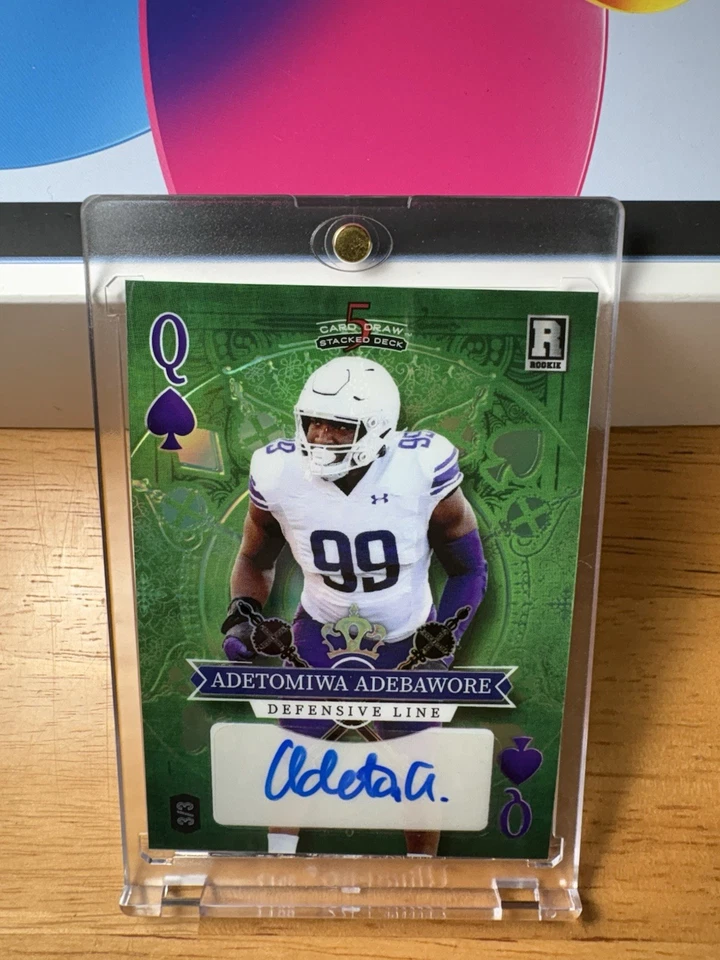 Adetomiwa Adebawore Wildcard 5 Card Draw Stacked Deck Rookie Auto /3 WILDCATS - Image 1 of 1