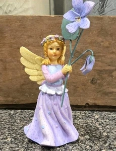Wildflower Angels Violets For February Gift Birthflower Vintage 2002 Purple - Picture 1 of 6