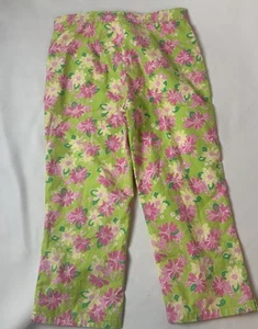 Vintage Child’s Lilly Pulitzer Girls Pants Rino-Dendron Pink Green Floral Sz 10 - Picture 1 of 5
