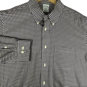 Brooks Brothers Hemd Herren XL Lila Gingham Karo Regent Bügelfrei Original Polo - Bild 1 von 11
