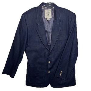 Banana Republic 100% Linen Navy Blazer XL Adventure Outfitters Travel *Note Flaw - Picture 1 of 11