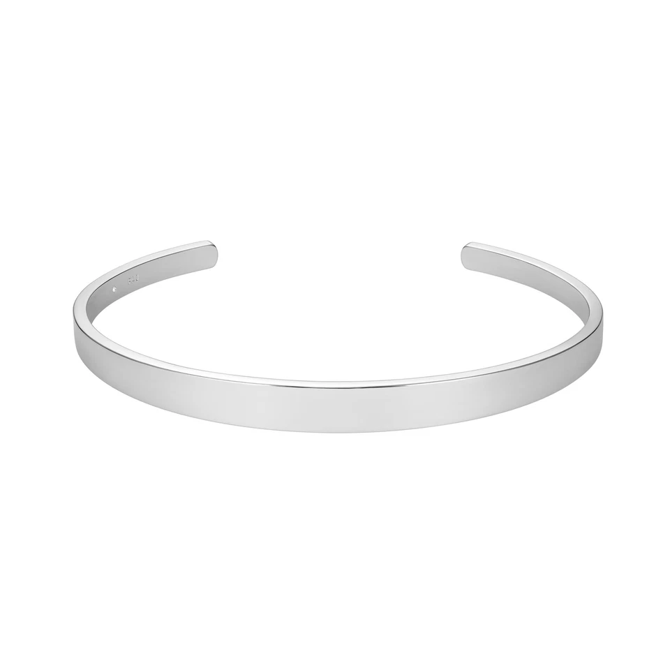 Bracelete de punho em tom de prata em ródio sobre bronze, branco, 8" - Imagem 1 de 4