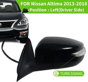 Espejo retrovisor lateral izquierdo del conductor para Nissan Altima 2013-2018 luz giratoria eléctrica térmica - Imagen 1 de 8