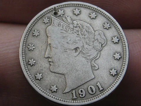 1901 Liberty Head V Nickel 5 Cent Piece- VF/XF Details Cover