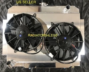 CHAMPION 3 ROW ALUMINUM RADIATOR SHROUD & 2000 CFM 12" FANS 1972-1986 JEEP CJ - Foto 1 di 2