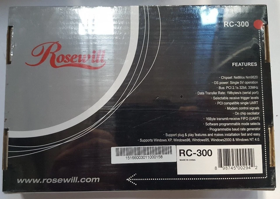 ROSEWILL RC-300 1 PORT SERIAL PCI ADAPTER (R2S9.8B1) - Image 1 of 2