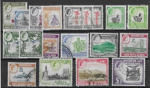 Rhodesia & Nyasaland 1959 QEII Pictorial Set SG18-31 Fino Usado Cat £100 - Imagen 1 de 1