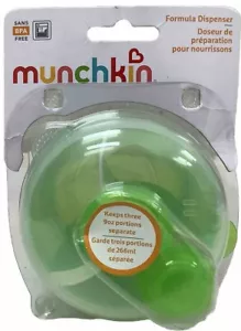 Munchkin Green Snack Container 3 Separate 9oz  Compartments-NEW Damaged Packing - Picture 1 of 6