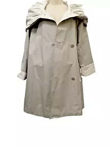 Eileen Fisher Reversible Hooded All Weather Coat, Gray/Cream, XXS - Picture 1 of 5