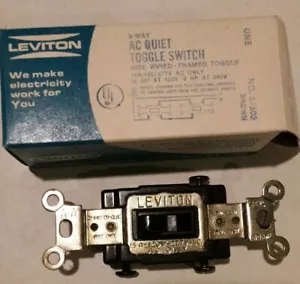 Nuevo interruptor de luz de pared con marco silencioso Leviton marrón de 3 vías CA 15A 54503 15A - Imagen 1 de 6