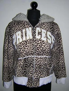 CHILDREN'S PLACE LEOPARD PRINT FAUX SHERPA PLUSH HOODIE JACKET SIZE XL 14 GUC! - Picture 1 of 5