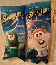 Wendys Kids Meal Toy Lot The Spongebob Movie Sandy Plankton Clips New In Package