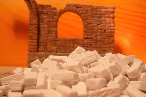 Krippenzubehör Backsteine mit Musterung 400 St. für den Krippen - Ruinenbau - Bild 1 von 2