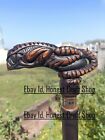 Hand Carved Alien Head Wooden Walking Cane Handmade Walking Stick Christmas GY1