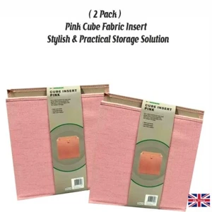 ( 2 Pack ) Pink Cube Fabric Insert Stylish & Practical Storage Solution - Picture 1 of 1
