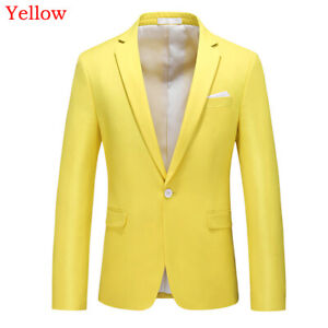 Mens Smart Formal Dress Suit Jacket Notch Lapel Blazer Top Coat 15 Colors