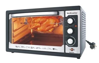 Bos & Sarino 45L 1800W Convection Rotisserie BBQ Grill Portable Bench Top Oven