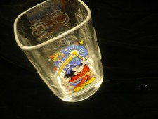 Disney World McDonalds square 2000 glass tumbler Epcot Mickey Mouse