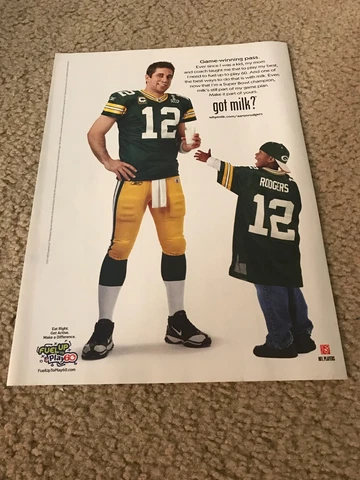 Vintage 2011 AARON RODGERS GOT MILK? Poster Print Ad GREEN BAY PACKERS NY JETS Cover