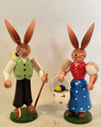 Esco Hase Hasenkinderpärchen Osterhase Ostern Erzgebirge OVP mittelgroß GA14