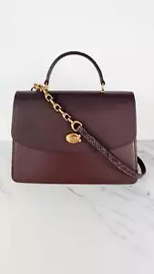 Coach Parker 32 Tophandle Carryall Oxblood Burgundy Snakeskin Handbag Bag 73969 - Picture 1 of 12